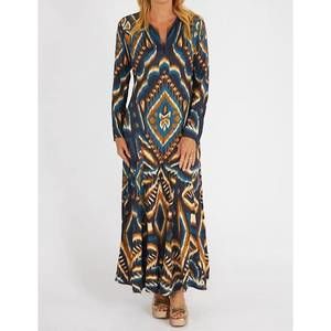 chinese dress ladies Pineapple Ikat Blue Raglan Mini Dress – Apothea main image 0